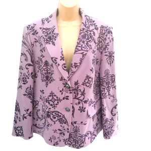 purple floral jacket