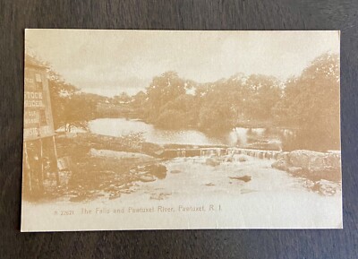 Antique Postcard The Falls & PAWTUXET RIVER, Rhode Island Cranston Edgewood