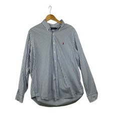 Ralph Lauren Striped Long Sleeve Button Down Shirt size XL Blue/White
