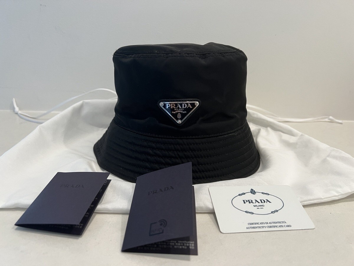 PRADA バケットハット 黒 ナイロン　S Prada Black Nylon Bucket Hat S | eBay