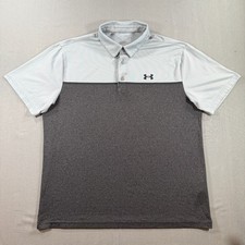 Under Armour The Playoff Polo Shirt Mens XL Gray Edgelit Loose Golf 1362495