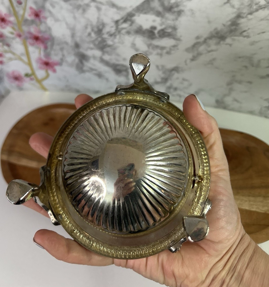 1883 FB Rogers Silver Co 273 Roll Top Caviar Butter Dish Server