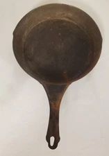 Vintage Never Break #8 Steel Cowboy Camping Skillet 10.5" Diameter 17" Long