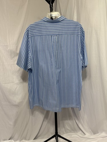 Saddlebred Mens3X Short Sleeve Button Up Collared Striped Shirt - Picture 3 of 11