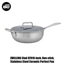 ZWILLING Clad CFX10-inch, Non-stick, Stainless Steel Ceramic Perfect Pan