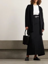 The Row Essentials Fulham Cashmere Long Cardigan Black Size Large