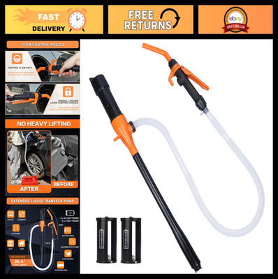 Portable Battery Operated Gas Transfer Pump - Liquid Fuel & Water Siphon, 2.2 GP