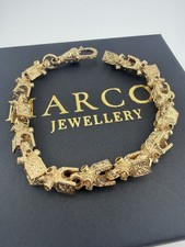 9ct Gold Lego Bracelet 7.9" 8mm 23.5g approx