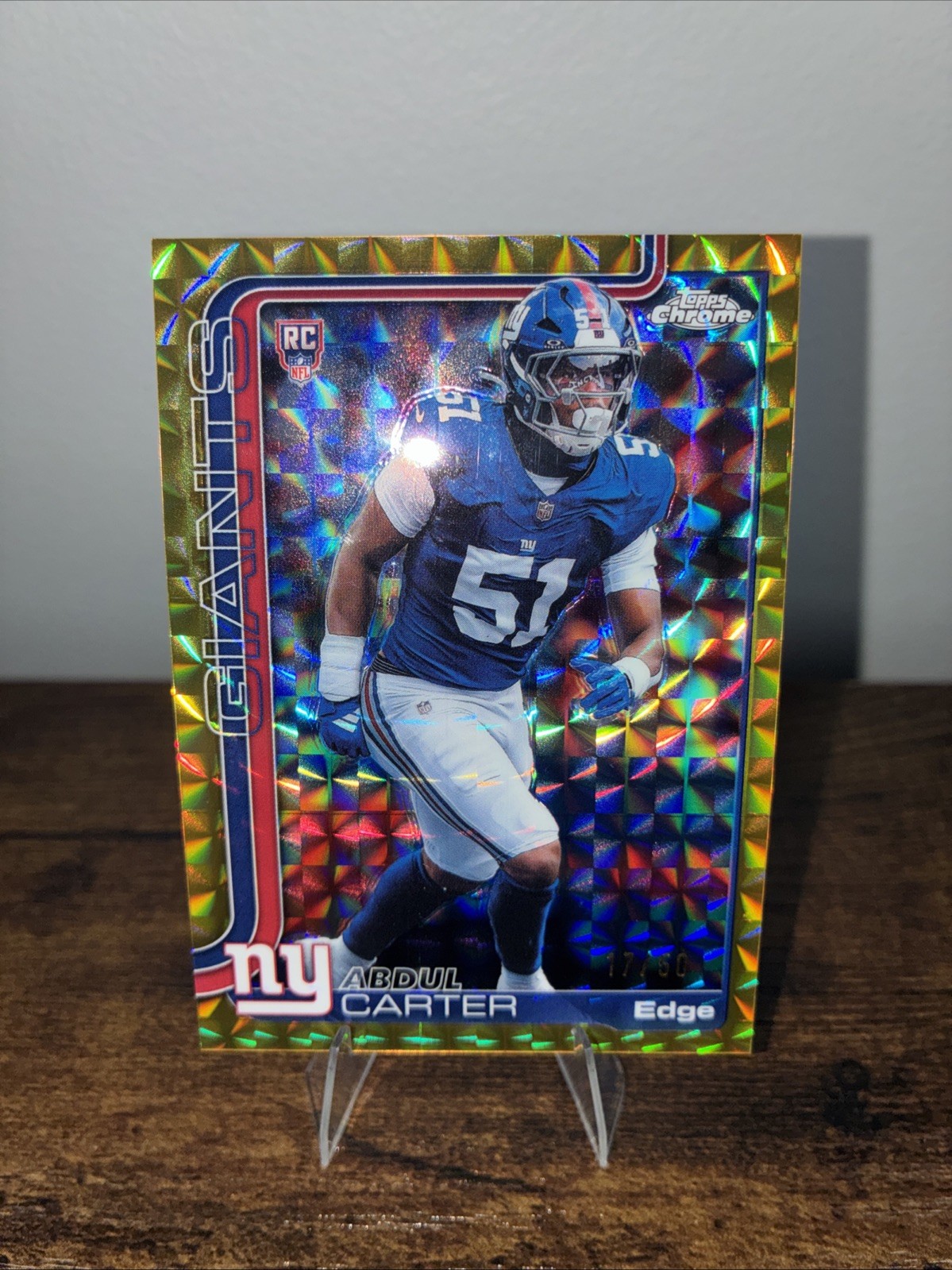 2025 Topps Chrome - Rookies Abdul Carter #350 Gold Geometric Refractor /50 (RC)