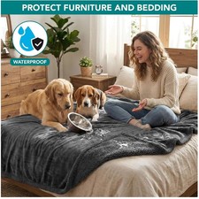 Pee Proof Dog Blanket - Reversible Sherpa Fleece