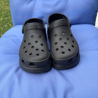 Crocs Classic Crush Clog Black Slip On Platform Unisex-Adult Mens 6 Womens 8