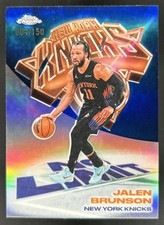 2025-26 Topps Chrome Update Jalen Brunson No Limit Blue Refractor #/150 Knicks