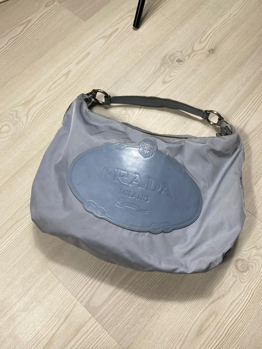 Prada Tessuto Shoulder Bag Hand Bag Nylon Big Logo | eBay