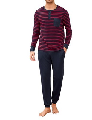 Two Piece' Pyjama Set Sleepwear Men's Long Round Neck Cotton Fashion...