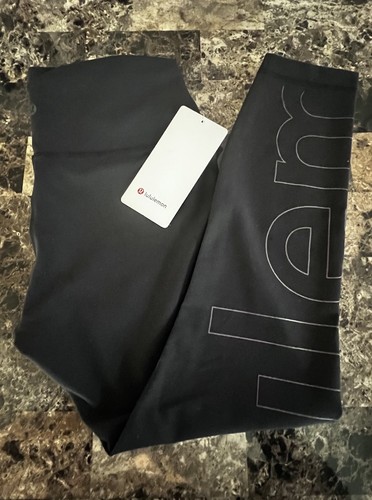 LULULEMON WUNDER BAJO TIRO ALTO AJUSTADO 25” GRÁFICO COLOR NEGRO TALLA 10 NUEVO CON ETIQUETAS - Imagen 2 de 9