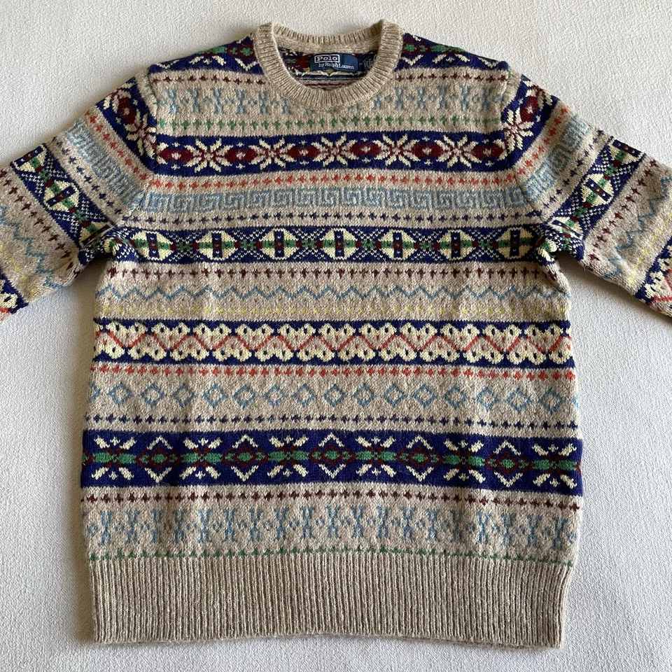 Polo Ralph Lauren Men Medium Fair Isle Wool Blend Christmas Sweater - Image 2 of 4