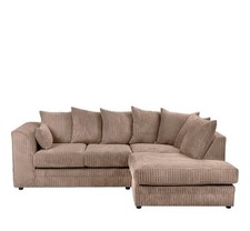 4 Seater Beige Jumbo Cord Scatter Back Right Hand Corner Sofa with Deep Seats