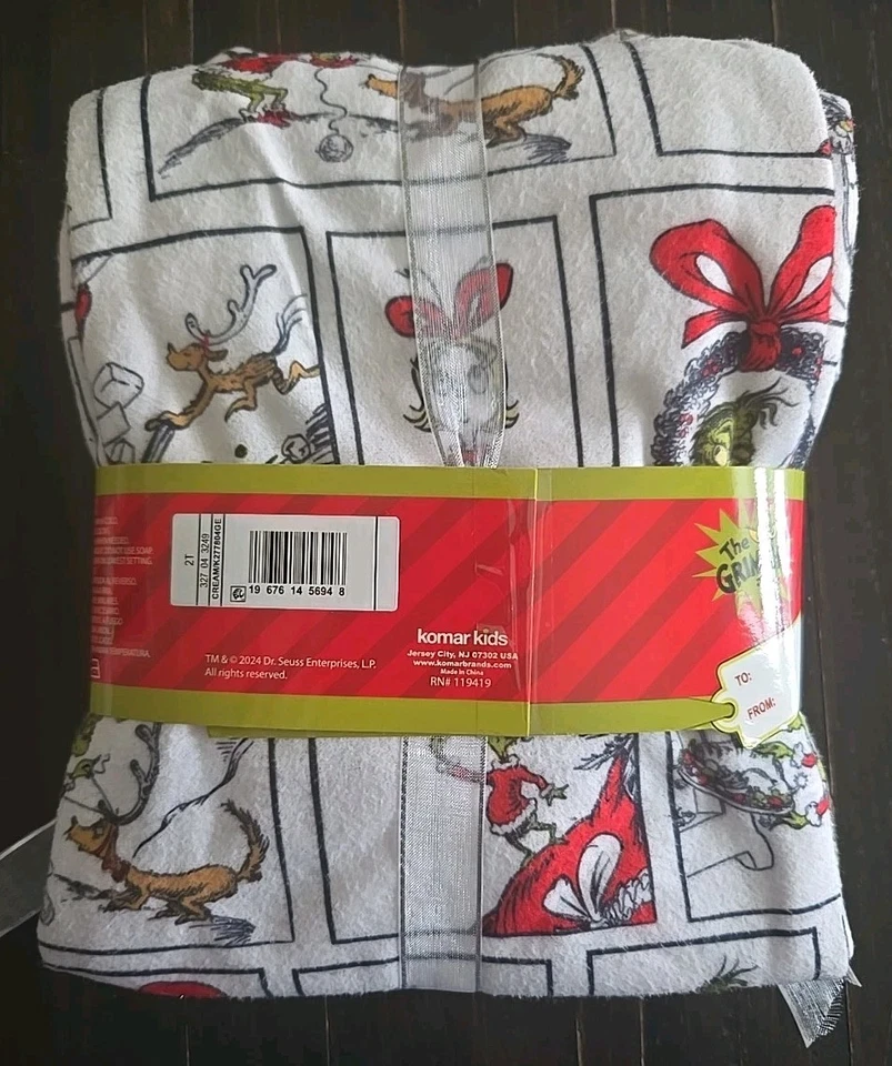 The Grinch 2 Piece Pajama Set Toddlers Size 2T Dr Seuss Family Sleep NEW  - Image 4 of 4