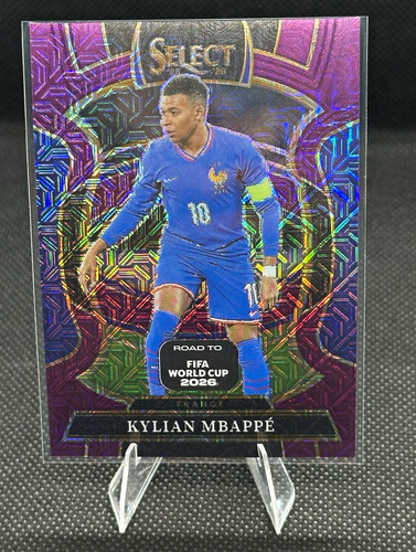 2025-26 Panini Select Road to FIFA Kylian Mbappe #80 Purple Mojo France