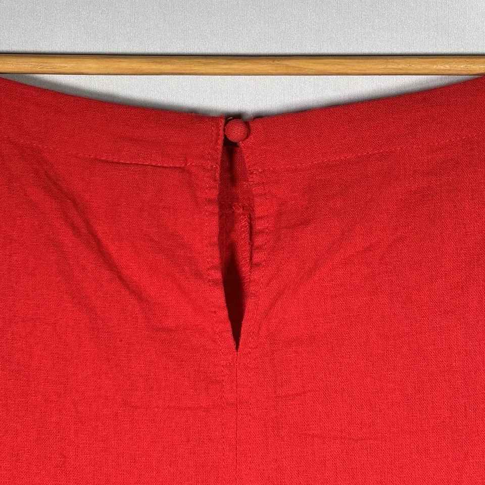 Vestido Feminino Ava and Viv Linho Vermelho Cereja 1X Festa de Natal Lagenlook - Imagem 3 de 4