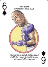 Bart Scott Baltimore Ravens Caricature Playing Card 6 of Spades Single Swap Card