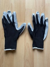 KINGCRAFT Gummierte Arbeits-/Garten-Handschuhe, Schwarz/Grau/Weiß, Gr. 9/L -NEU!