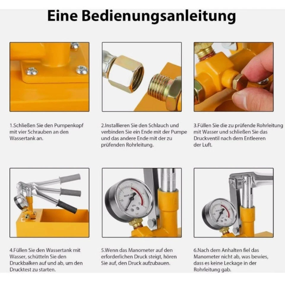 25bar Befüllpumpe Handpumpe Prüfpumpe Testpumpe Heizung Solar Wasser Pumpe DHL - Bild 4 von 4