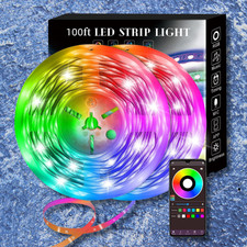 100FT Smart LED Strip Lights 2 Rolls of 50Ft , RGB Strip Lights Sync to Music w