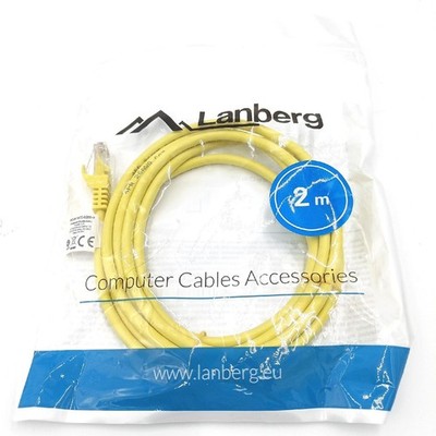 LANBERG Kat6 UTP 2M Gelb AV Kabel Netzwerk RJ45 Schnellverbindung