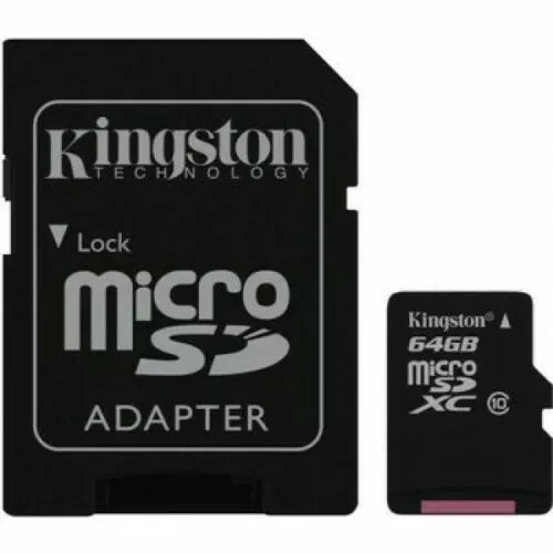 64GB Kingston Micro SD Card SDHC SDXC Memory Card TF Class 10 64GB SD Adapter UK - Picture 1 of 4