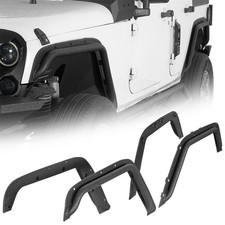 4pcs Front Rear Compact Tube Fender Flares Steel Fit 07-18 Jeep Wrangler Jk 4pcs Front Rear Compact Tube Fender Flares Steel Fit 07-18 Jeep Wrangler Jk
