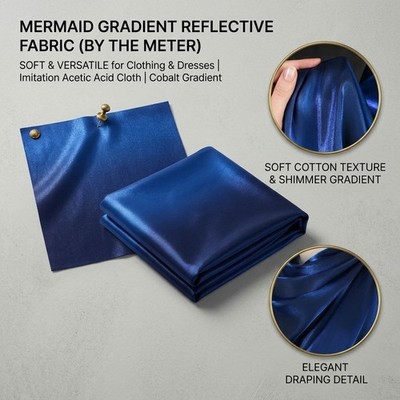 Gradient Reflective Fabric by Yard Soft Polyester Cotton Iridescent Material