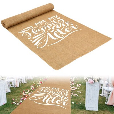 Tudomro 40 Inch X 15 Ft Extra Long Natural Burlap Wedding Aisle Runner Outdoor