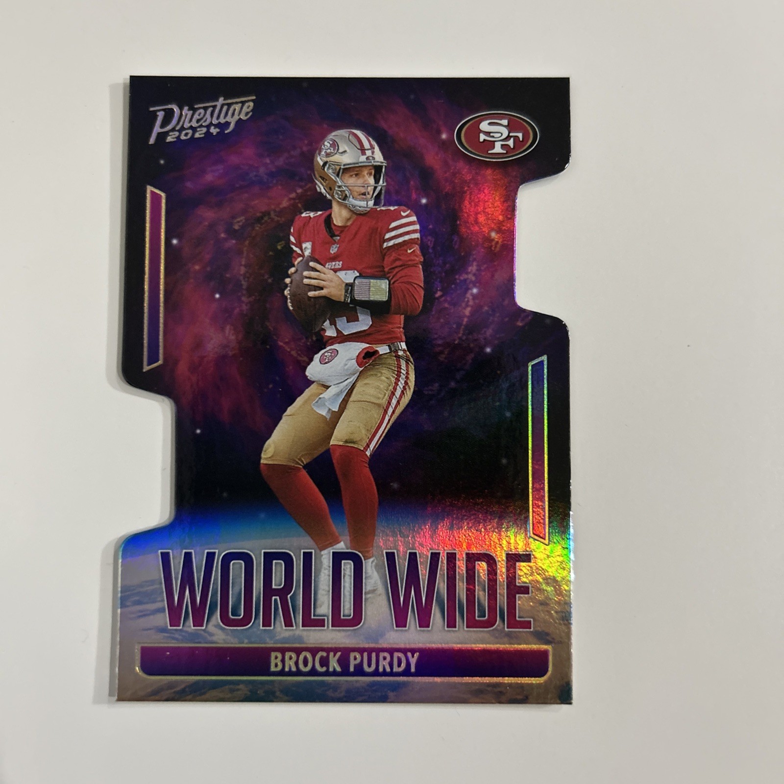 2024 Panini Prestige Brock Purdy World Wide WW-BPY 49ers Case Hit SSP Refractor
