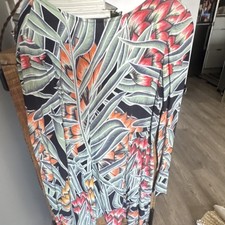 Mara Hoffman XS Tropical Floral Print Long Sleeve Multicolor Long Dress