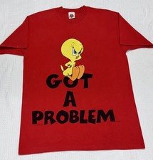 Vintage 90s Looney Tunes Tweety Bird Warner Bros. Red Unisex T-Shirt Sz L