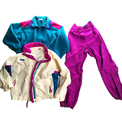 NEW Columbia Bugaboo Vintage Ski Coat Pants 3pc Set XL Women's White Reversable