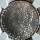 1884-P Morgan Silver Dollar, NGC MS63, Fresh Holder, Strong Strike~~