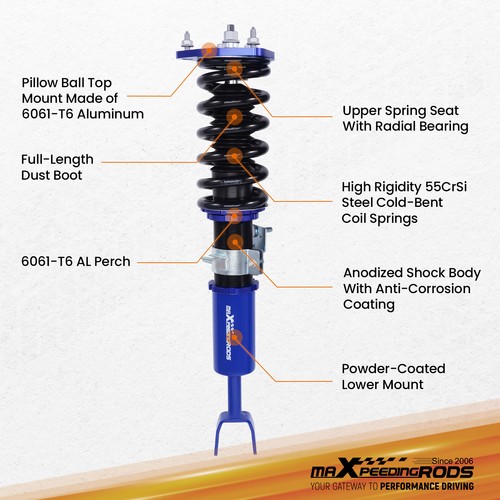 Street Adjustable Height Shock Coilovers Strut For Nissan 350Z Fairlady Z (Z33) - Picture 3 of 12