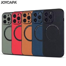 MagSafe Leather Case for iPhone 7 8 Plus X XR XS 11 12 13 14 Pro Max Cover