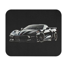 Black Corvette C8 Mouse Pad Modern American Sports Car Desk Mat