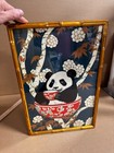 Vintage Print PANDA BEARSipping Tea. Framed Chinese Asian Paper Wall Art — photo 6