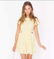 Show Me Your Mumu Merritt Mini Dress Pastel Yellow Daisy Small