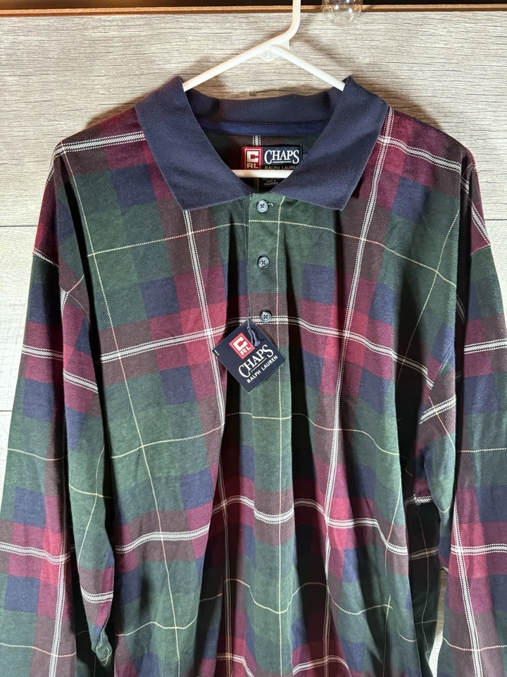 Vintage Chaps Ralph Lauren Polo Long Sleeve Shirt Plaid Tartan XXL - Image 4 of 4