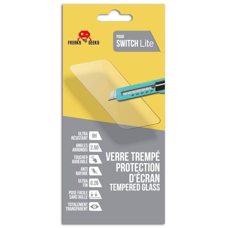 Verre trempé Nintendo Switch Lite Freaks and Geek protection écran ultra résistant 0.3mm