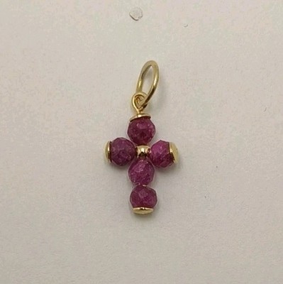 Colgante oro 18k 750 mls. Con 5 Bolas De Rubies. 14 MM. 