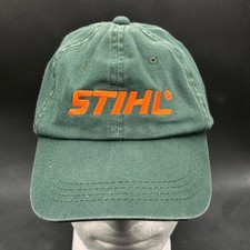 STIHL Hat Men's Adjustable Green Orange Logo Cotton Dad Cap
