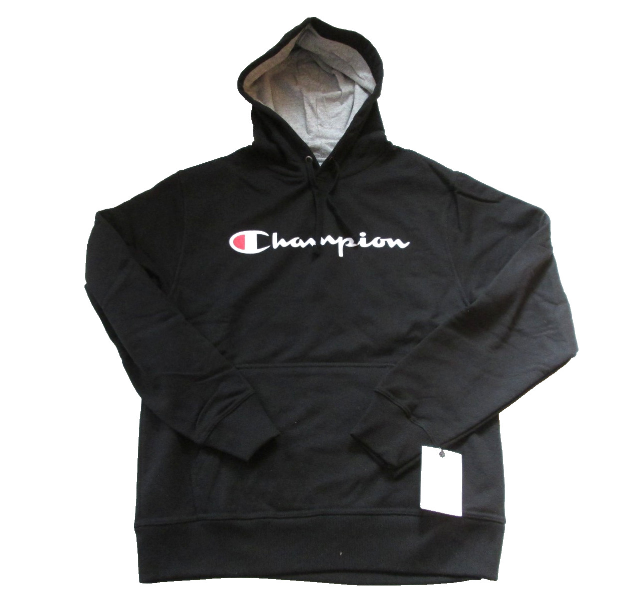 Brand New Men's Champion Fleece Pullover  Black Hoodie Hooded Sweatshirt Medium