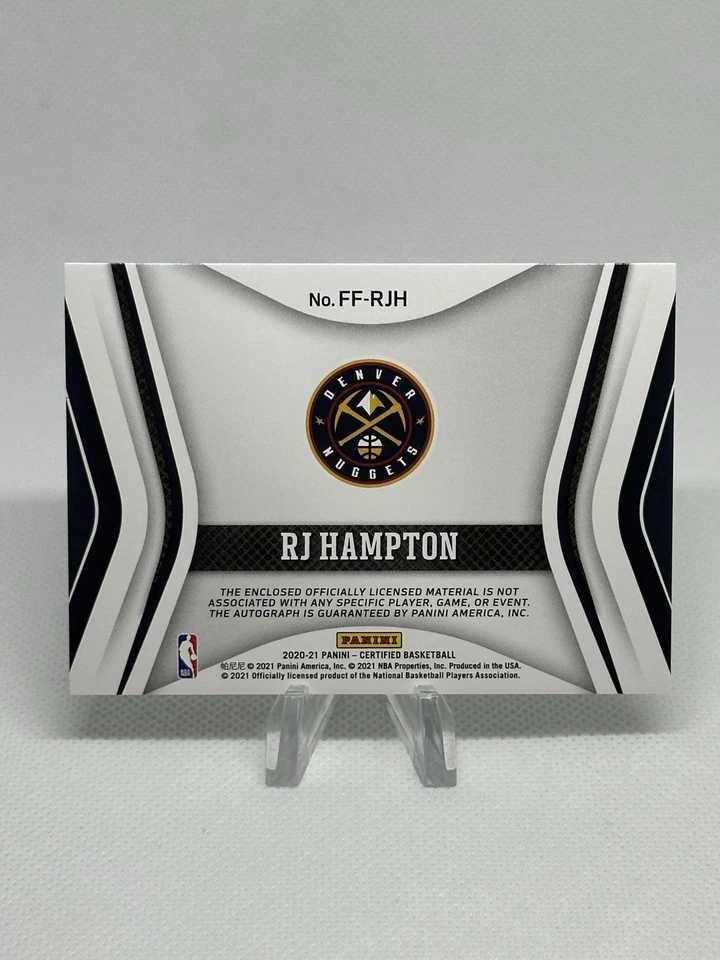 2020-21 Certified Freshman Fabric Signatures RJ Hampton #FF-RJH - Image 2 of 2