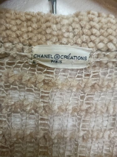Chanel, Maglione Chanel Vintage Maglia Misto Lino Beige Made in Italy Medium M